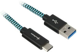 Sharkoon USB 3.1 A-C black / blue 0.5m - Aluminum + Braid - vexio