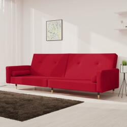 vidaXL Canapea extensibilă cu 2 locuri, 2 perne, roșu vin, catifea (337338) Canapea