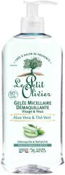 Le Petit Olivier Micellás gél, arc és szem tisztítására, aloe vera és zöld tea, normál és vegyes bőrre, 400 ml