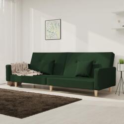 vidaXL Canapea extensibilă cu 2 locuri, 2 perne, verde, textil (337327) Canapea