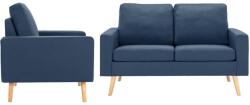 vidaXL Set de canapele, 2 piese, albastru, material textil (3056618) Canapea