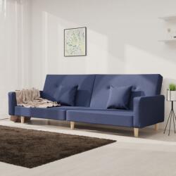 vidaXL Canapea extensibilă cu 2 locuri, 2 perne, albastru, textil (337326) Canapea