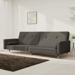 vidaXL Canapea extensibilă cu 2 locuri, 2 perne, gri închis, catifea (337334) Canapea