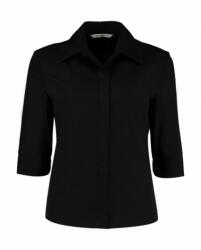 Kustom Kit Női 3/4-es ujjú blúz Kustom Kit Women's Tailored Fit Continental Blouse 3/4 Sleeve M, Fekete