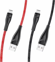 USAMS USB apa - MicroUSB apa Adat- és töltőkábel 2m - Fekete (SJ396USB01)