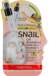 Purederm Mască 3D de țesut Multi-step + ser - Purederm Snail Cell Illuminating Multi-step Treatment 25 ml