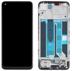  Oppo Realme 8 előlap keret, lcd kijelző és érintőpanel fekete, gyári felújított