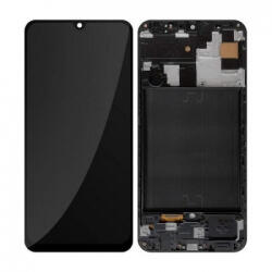 Samsung A505 Galaxy A50 előlap keret, lcd kijelző és érintőpanel, fekete (gyári, Oled Same Size)