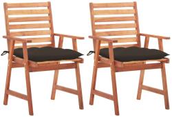 vidaXL Scaune de masă exterior cu perne, 2 buc. , lemn masiv acacia (3064343) - comfy