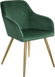 tectake 403651 marilyn bársony kinézetű székek, arany színű - sötétzöld/arany