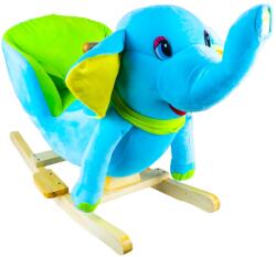 Elefant balansoar pentru bebelusi, lemn + plus, albastru, 60x34x45 cm (NBN000XL-503)