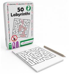 50 de provocari cu labirint, joc interactiv pentru copii, 50 cartonase in cutie metalica (NBN000CW0305)