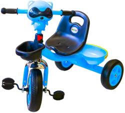  Tricicleta cu trei roti, cosulete de depozitare, pedale si model ursulet, albastru/negru, pentru copii (NBN000AG106)