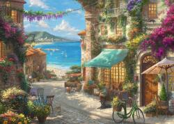 Schmidt Spiele - Puzzle Thomas Kinkade: Cafenea pe Riviera Italiei - 1 000 piese Puzzle