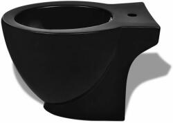 VidaXL Bideu ceramic rotund cu montare pe pardoseală, negru (140666)