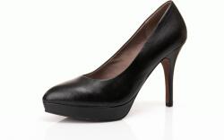 Tamaris fekete bőr magassarkú női cipő (1-22443-32)