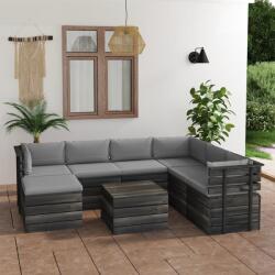 vidaXL Set mobilier grădină paleți cu perne 8 piese lemn masiv pin (3062044)