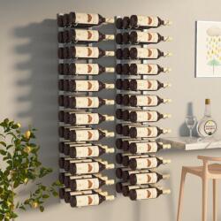 vidaXL Suport sticle de vin, de perete, 36 sticle, 2 buc. , alb, fier (340889) - vidaxl Suport sticla vin