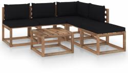 vidaXL Set mobilier de grădină cu perne, 6 piese, lemn pin tratat (3067435)