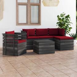 vidaXL Set mobilier grădină paleți cu perne 6 piese lemn masiv pin (3061860)