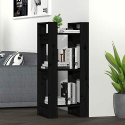 vidaXL Bibliotecă/Separator cameră, negru, 41x35x91 cm, lemn masiv pin (813863) - vidaxl