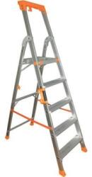 Manutan Scara din aluminiu Manutan cu maner, 5 trepte M150202