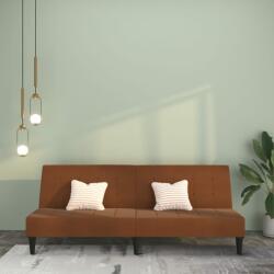 vidaXL Canapea extensibilă cu 2 locuri, maro, microfibră (340659) Canapea