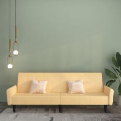 vidaXL Canapea extensibilă cu 2 locuri, crem, microfibră (340670) Canapea
