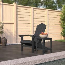 vidaXL Scaun de grădină Adirondack cu masă, antracit, HDPE (3095701)