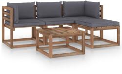 vidaXL Set mobilier de grădină cu perne antracit, 5 piese (3067356)