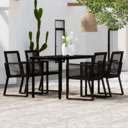 vidaXL Set de mobilier pentru grădină, 5 piese, negru (3099151)