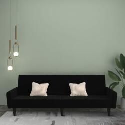 vidaXL Canapea extensibilă cu 2 locuri, negru, microfibră (340669) Canapea