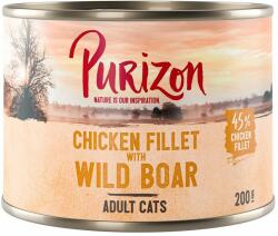 Purizon Purizon Pachet economic Adult 12 x 200 g - fără cereale File de pui cu mistreț
