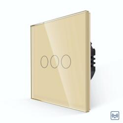 Luxion Intrerupator Triplu RF433 cu Touch din Sticla LUXION - culoare auriu