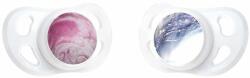 Twistshake Suzete din silicon Twistshake - Marble Pink si Purple, 0-6 luni, 2 bucati (78663)