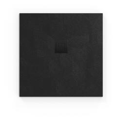 SAT Zuhanytálca négyzet SAT Alek 90x90 cm öntött márvány fekete SATALEK90Q (SATALEK90Q)