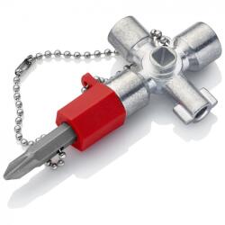 KNIPEX 00 11 02 Kapcsolószekrény kulcs használatos szekrényekhez és elzáró rendszerekhez 44 mm (00 11 02)