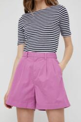 Gap pantaloni scurti femei, culoarea violet, neted, high waist PPYY-SZD08J_44X