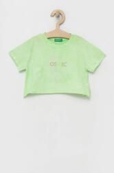 Benetton tricou de bumbac pentru copii culoarea verde PPYY-TSG079_07X