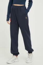 P. E Nation pantaloni de trening din bumbac femei, culoarea albastru marin, neted PPYY-SPD1BH_59X