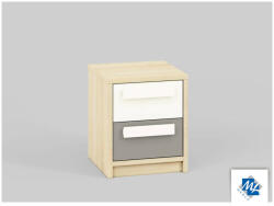 WIPMEB Éjjeli szekrény bükk+fehér+platinaszürke színben Drop 13 - smartbutor