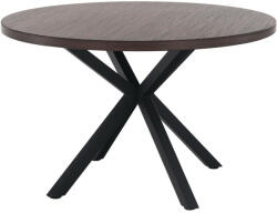 TEMPO KONDELA Étkezőasztal, sötét tölgy/fekete, átmérő 120 cm, MEDOR - smartbutor