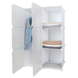 TEMPO KONDELA Praktikus moduláris szekrény, fehér/mintás, ZERUS - smartbutor