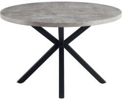 TEMPO KONDELA Étkezőasztal, beton/fekete, átmérő 120 cm, MEDOR - smartbutor