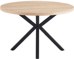 TEMPO KONDELA Étkezőasztal, sonoma tölgy/fekete, átmérő 120 cm, MEDOR - smartbutor