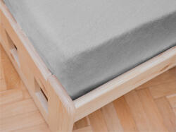  Cearsaf jersey cu elastic gri deschis, 90 x 200 cm