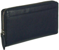 La Scala 3 oldalán cipzáros, elöl-hátul zsebes sötétkék bőr pénztárca La Scala (1334 d blue)