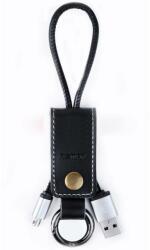 REMAX Кабел за данни micro USB, Remax RC-034I, ключодържател, естествена кожа, Черен - 14341