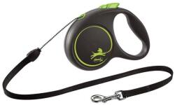 flexi Lesă flexibilă negru Design S bandă 5 m până la 12 kg verde