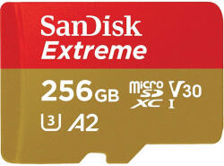 SanDisk Extreme microSDXC 256GB UHS-I/U3/A2/CL10 (SDSQXAV-256G-GN6GN)